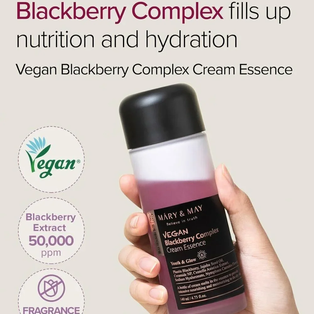Mary & May Vegan Blackberry Complex Cream Essence Hypoallergenic, Anti Aging NIB